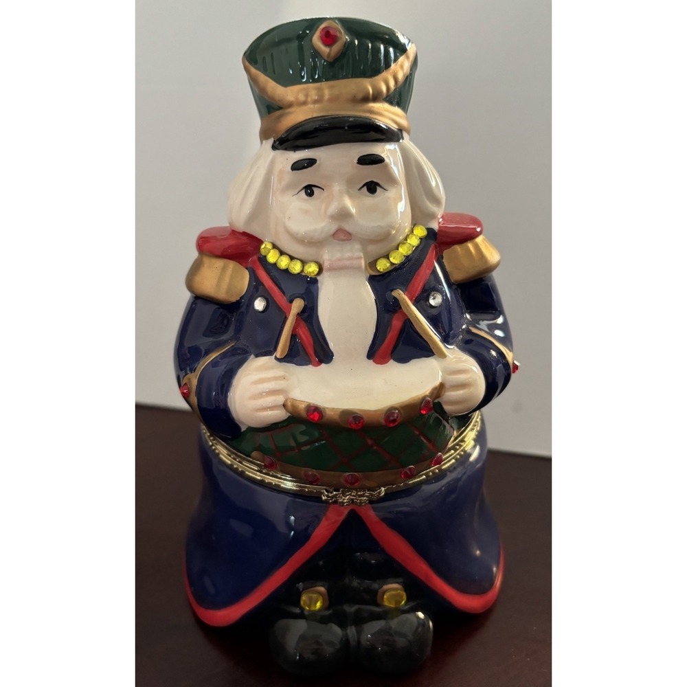 Mr. Christmas Nutcracker Porcelain Animated Waltz Dance Drum Music Box 2012 6.5"